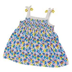 Boden Tie Shoulder Floral Smocked Top Girls Size 13-14 Daisy